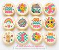Set of 12 One Cool Dude, 1st Birthday edible images rounds for desserts, pre cut, many sizes available