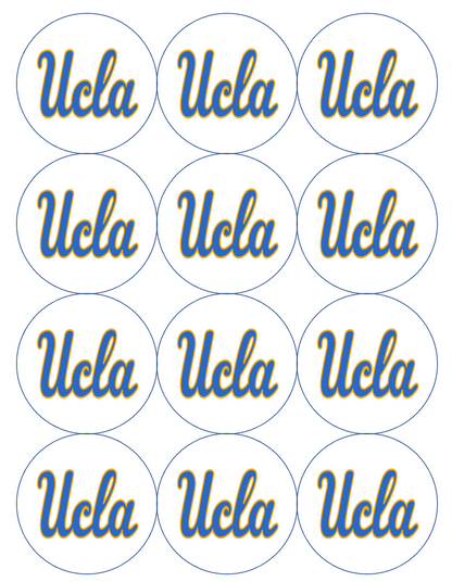 Set of 12 edible image rounds, UCLA, pre cut, many sizes available