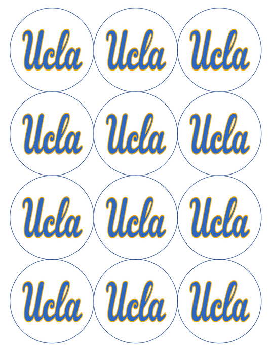 Set of 12 edible image rounds, UCLA, pre cut, many sizes available