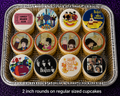 Set of 12 The Beatles, edible images rounds for desserts, pre cut, many sizes available