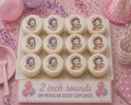 Set of 12 Baby Betty Boop edible images rounds for desserts, pre cut, many sizes available
