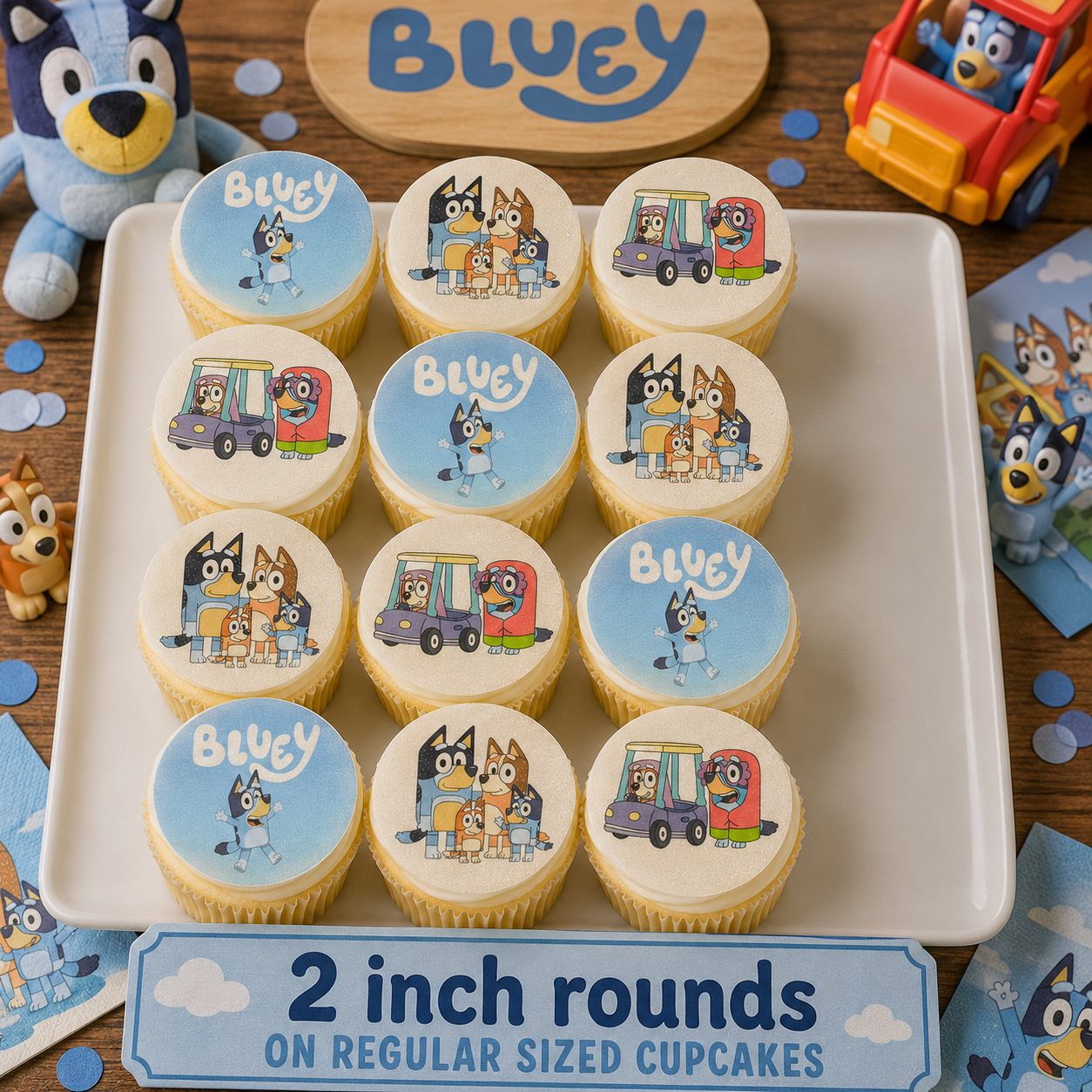 Set of 12 Blues Clues Friends edible images rounds for desserts, pre cut, many sizes available
