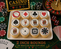 Set of 12 Casino, Poker Night edible images rounds for desserts, pre cut, many sizes available