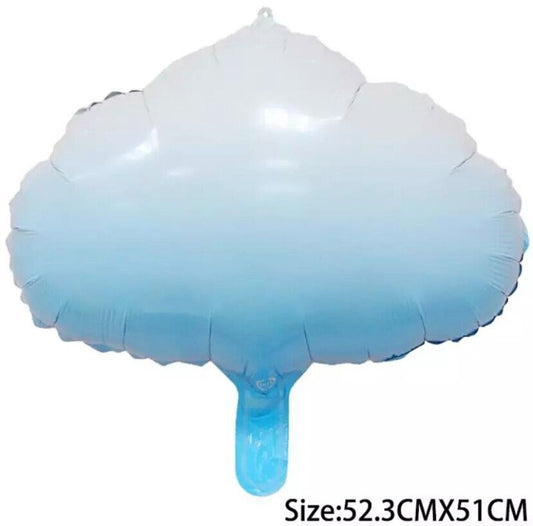 Pastel cloud blue baby shower Mylar Foil Balloon 21"