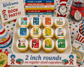 Set of 12 Dr. Seuss Books edible images rounds for desserts, pre cut, many sizes available