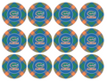 Set of 12 "Florida Gators" pre cut edible image discs for desserts, choose your size