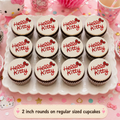 Set of 12 Hello Kitty edible images rounds for desserts, pre cut, many sizes available