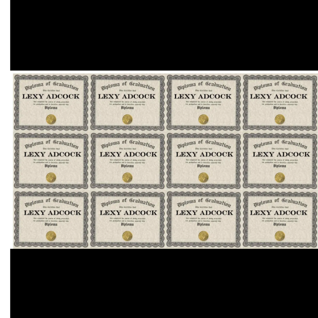 Set of 12 tiny edible diplomas, customizable