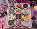 Set of 12 K pop Demon Hunter edible images rounds for desserts, pre cut, many sizes available