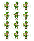 Set of 12 edible image rounds, Leprechaun, pre cut, many sizes available