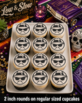 Set of 12 Mexican Lowrider edible images rounds for desserts, pre cut, many sizes available
