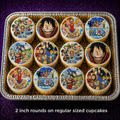 Set of 12 "One Piece" pre cut edible image discs for desserts, choose your size