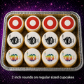 Set of 12 "Phish" pre cut edible image discs for desserts, choose your size