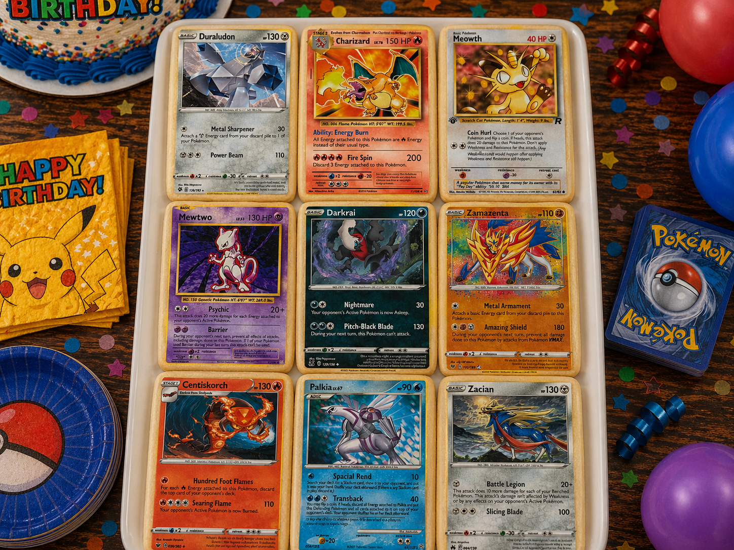 Set of 9 Edible Pokemon Cards Wafer Images for desserts, PRE CUT, choose your size