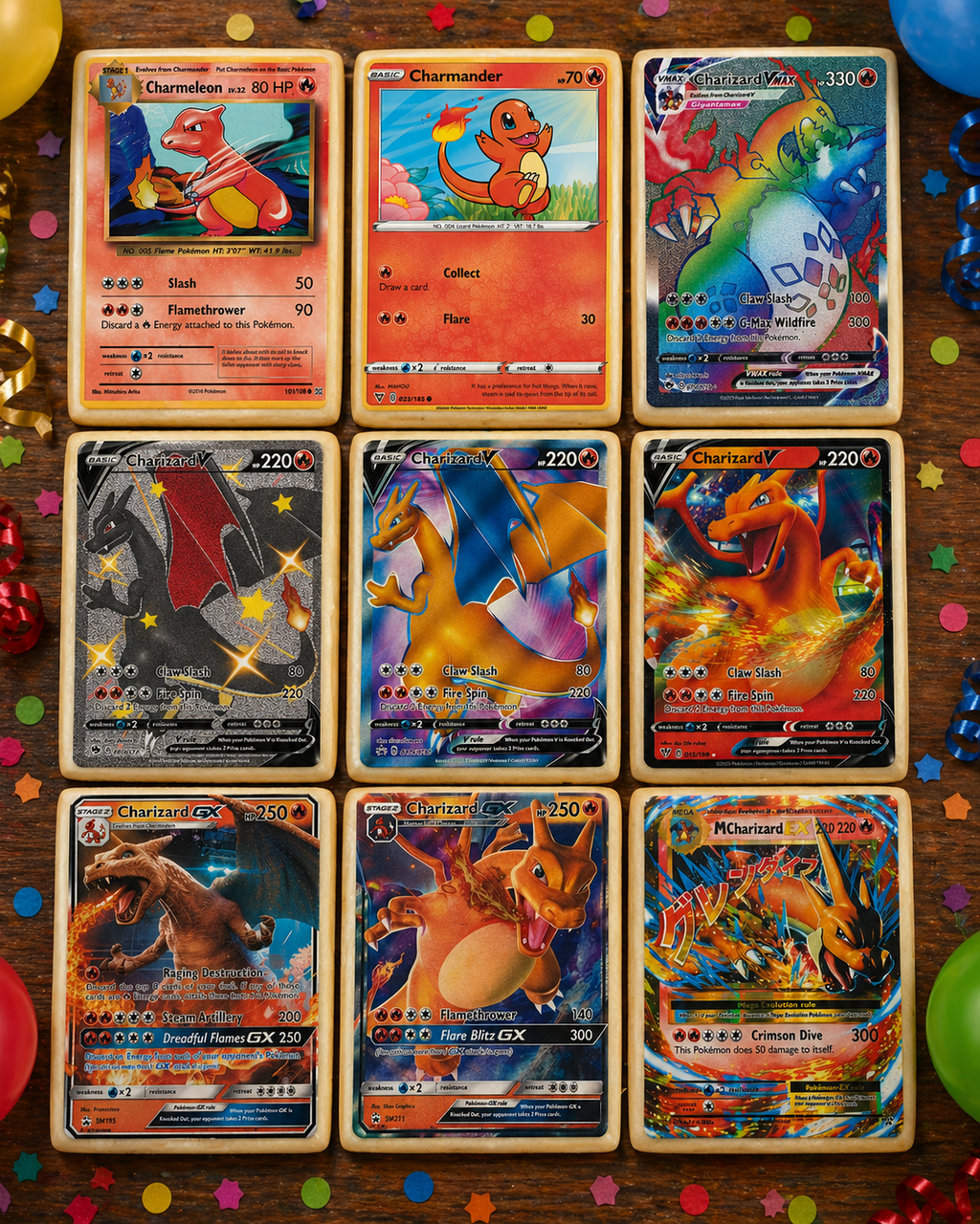 Set of 9 Edible Pokemon Cards Wafer Images for desserts, PRE CUT, choose your size