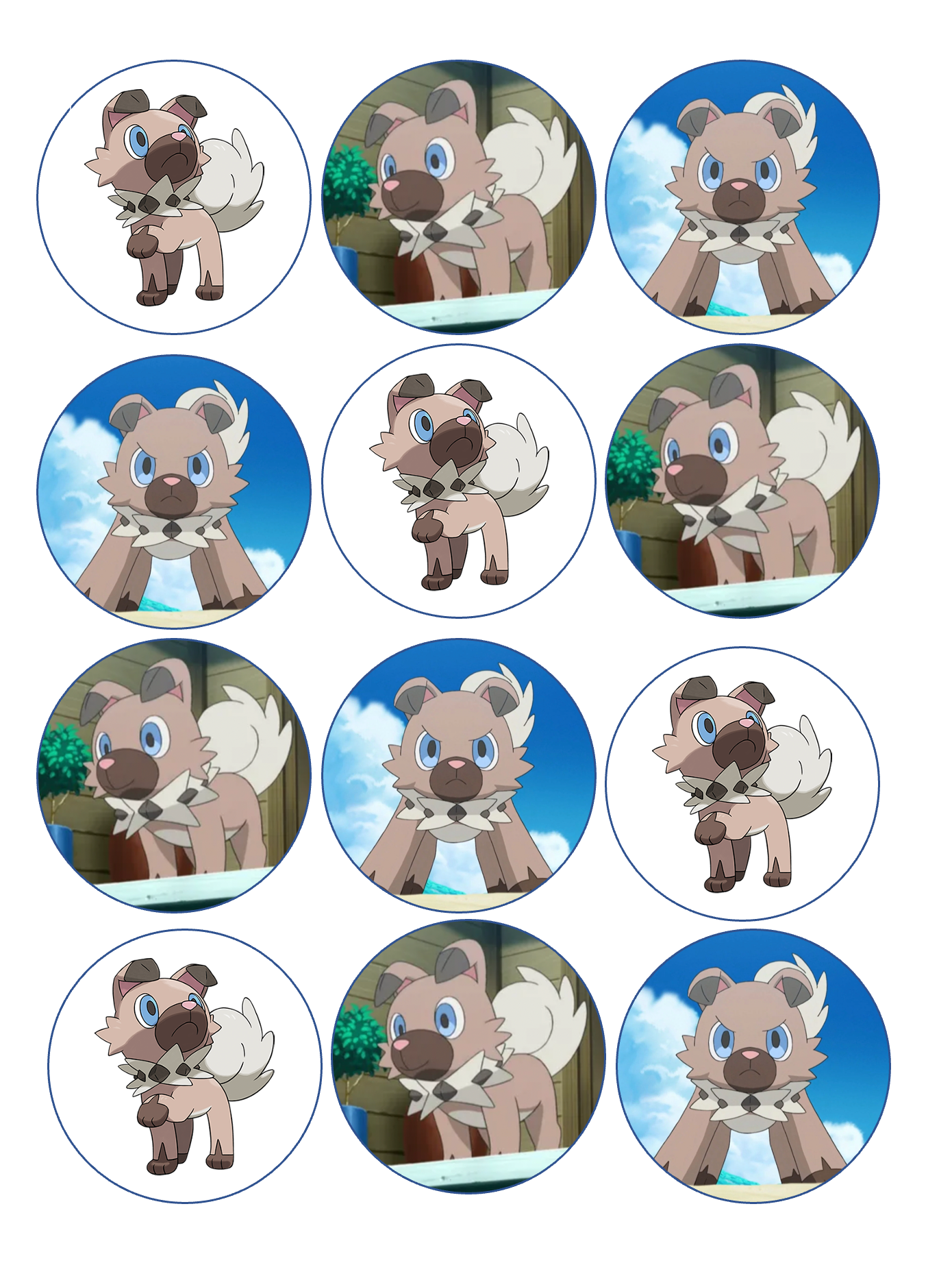 Set of 12 "Pokemon" pre cut edible image discs for desserts, drink toppers, choose your size