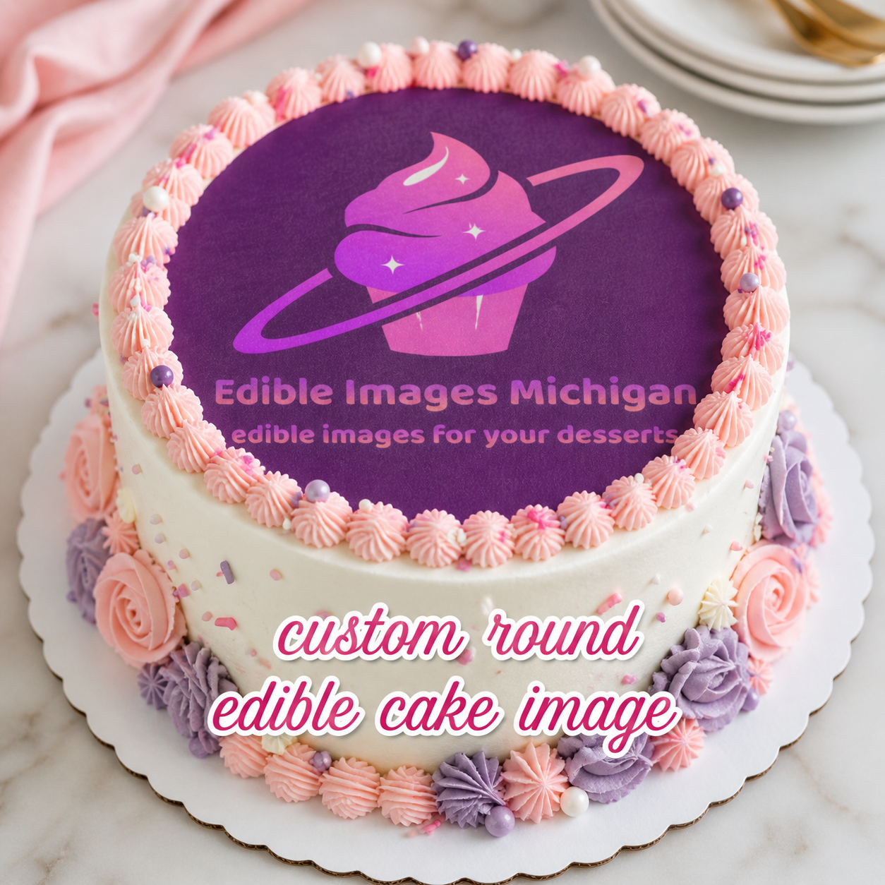 1 single CUSTOM IMAGE edible wafer paper, cake topper CHOOSE YOUR SIZE