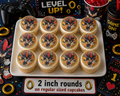 Set of 12 "Sonic, Shadow" pre cut edible image discs for desserts, choose your size