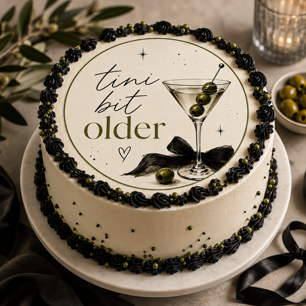 edible image for cakes, pre cut, Tini bit Older Birthday circle cake topper, many sizes available