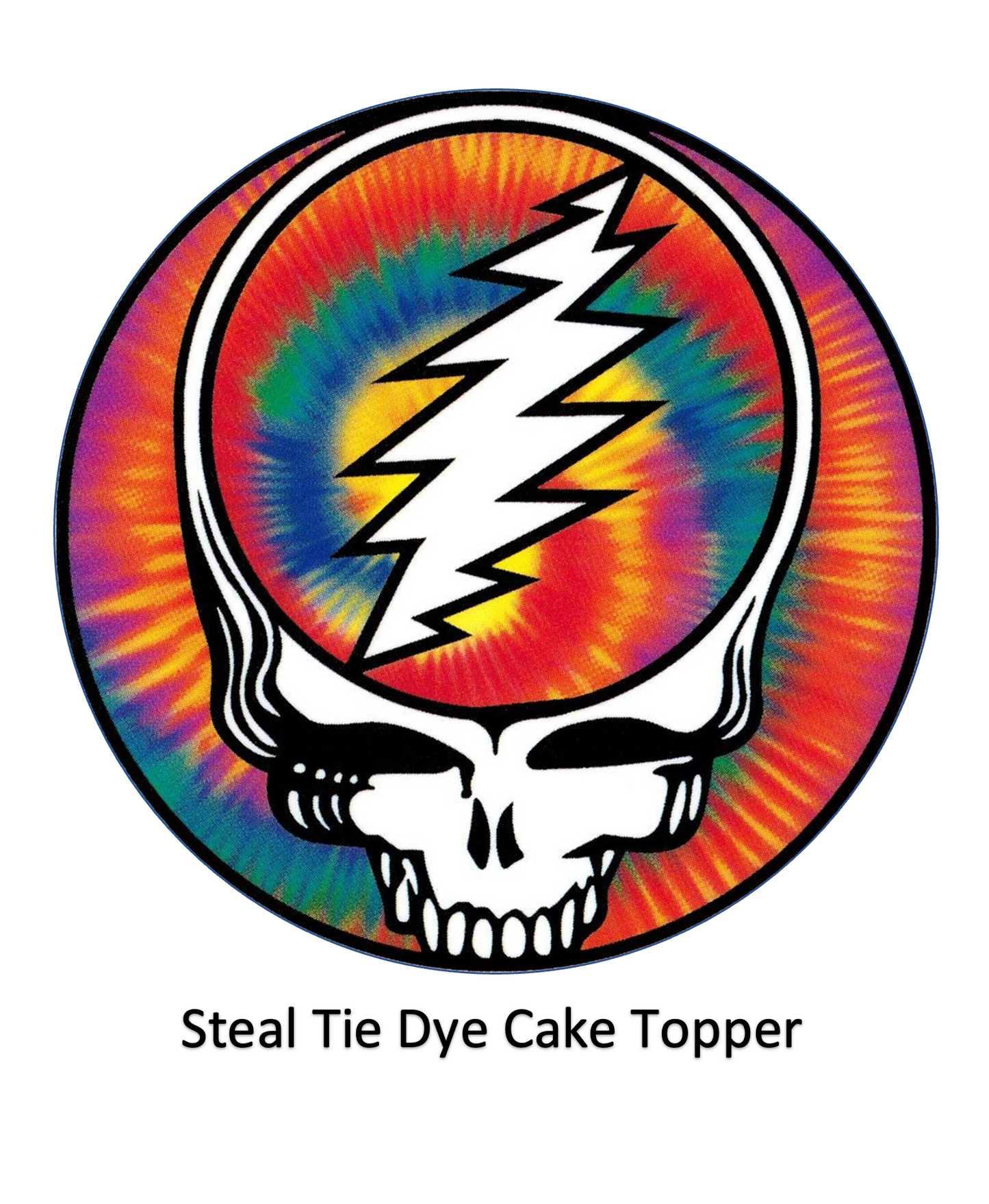 edible image for desserts, pre cut, Steal Your Face SYF circle cake topper, many sizes available