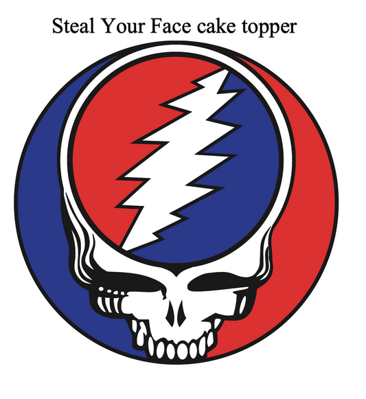 edible image for desserts, pre cut, Steal Your Face SYF circle cake topper, many sizes available