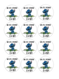Set of 48- 2 inch circle edible toppers and 48- 2x3" rectangular edible toppers