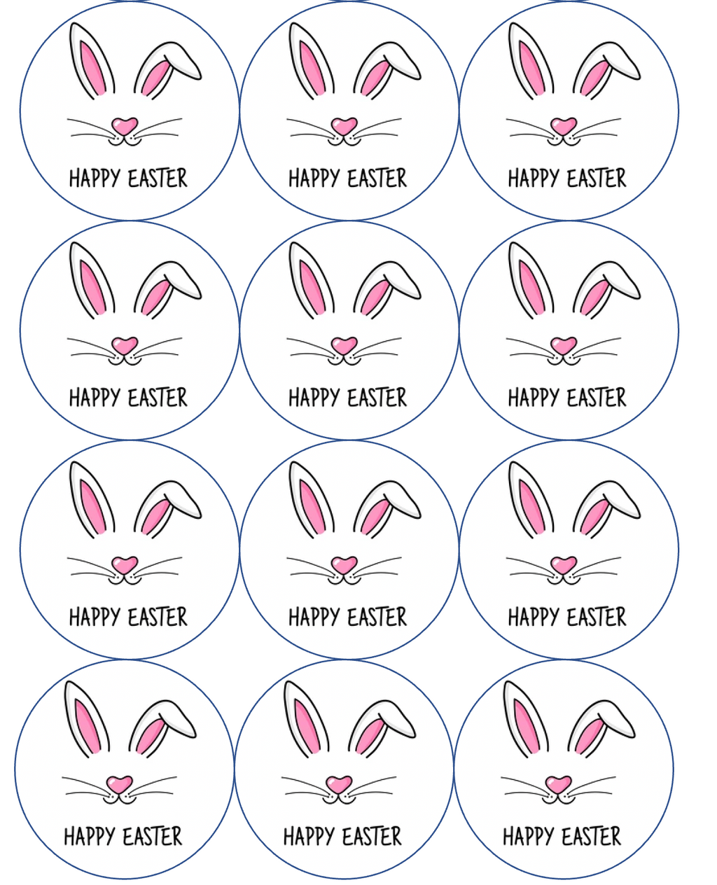 Set of 12 pre cut edible images for desserts, drink toppers, choose your size- Easter