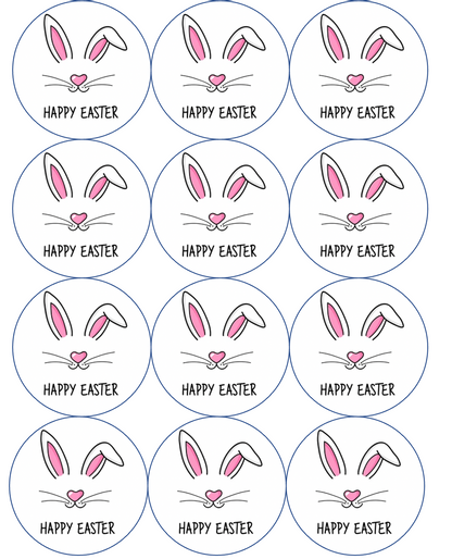 Set of 12 pre cut edible images for desserts, drink toppers, choose your size- Easter