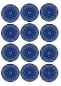 Set of 12 edible images for desserts, drink toppers, pre cut, many sizes available- blue bandanna